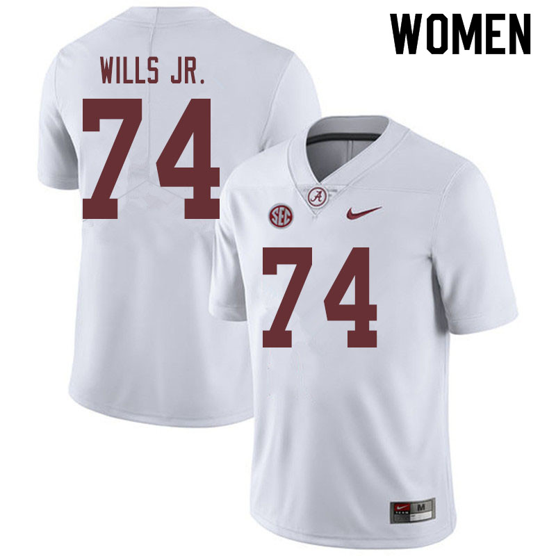 Alabama Crimson Tide Women's Jedrick Wills Jr. #74 White NCAA Nike Authentic Stitched 2019 College Football Jersey KD16C26DE